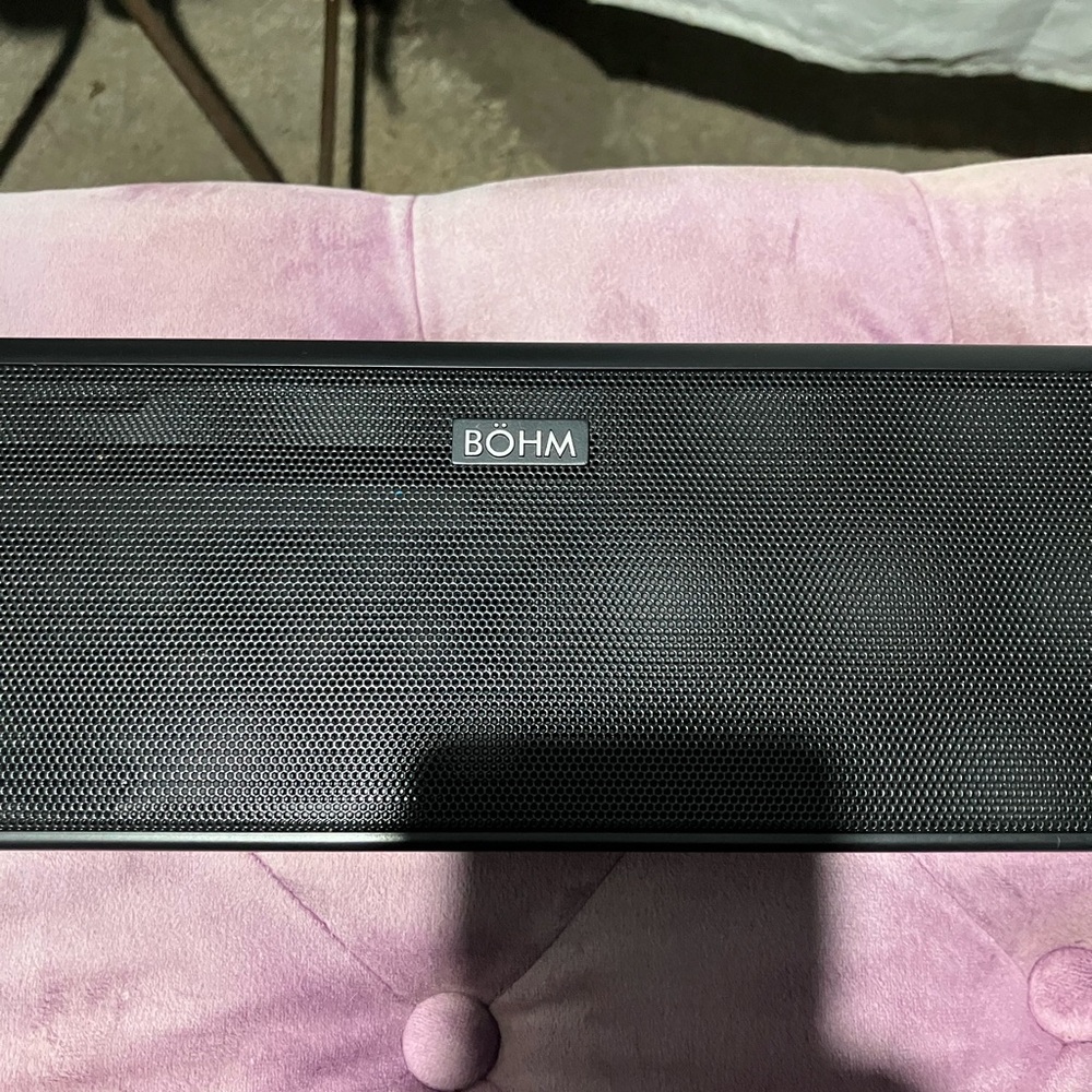 Black Portable soundbar Speaker with Metal Grille and Sleek Design